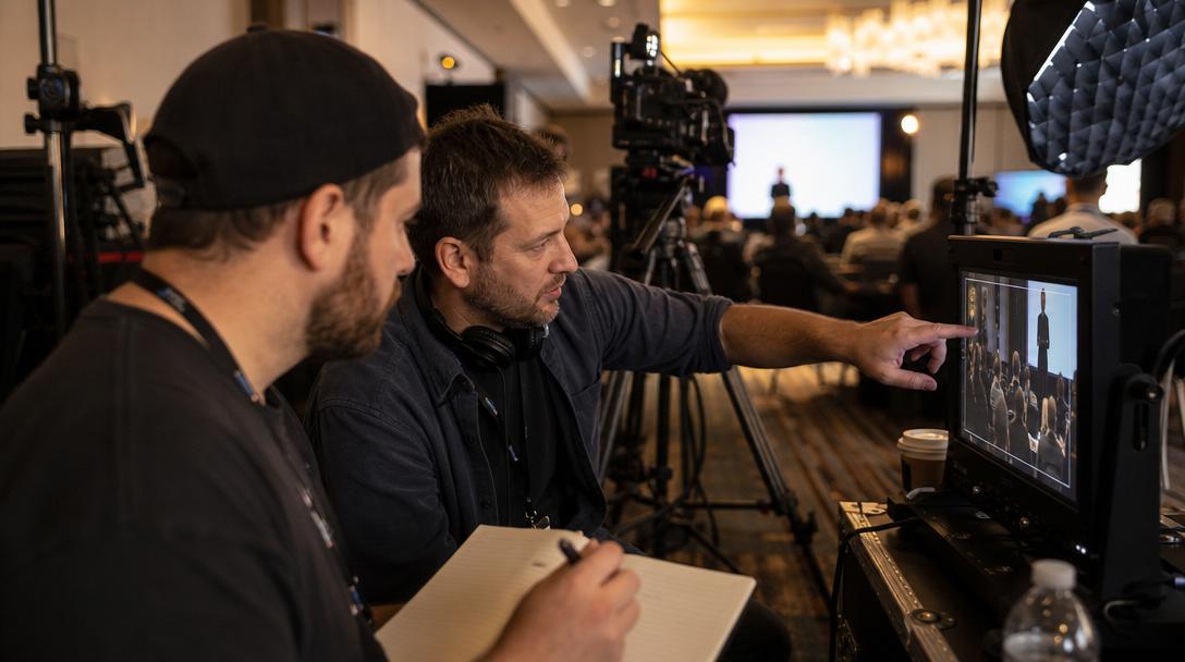 Video production director at a corporate event